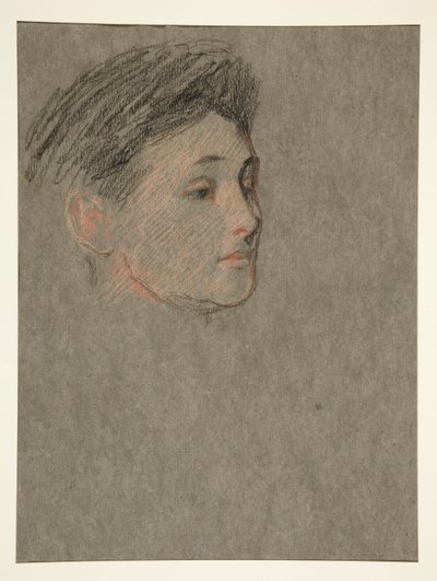Hlava ženy, černé vlasy, pro korunovaci Edwarda. VII od Edwin Austin Abbey