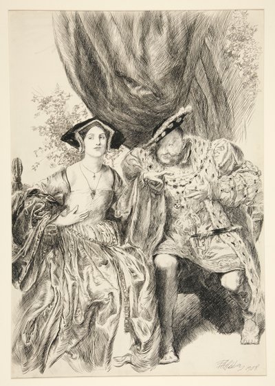 Henry a Anne Boleynovi. král Jindřich: od Edwin Austin Abbey