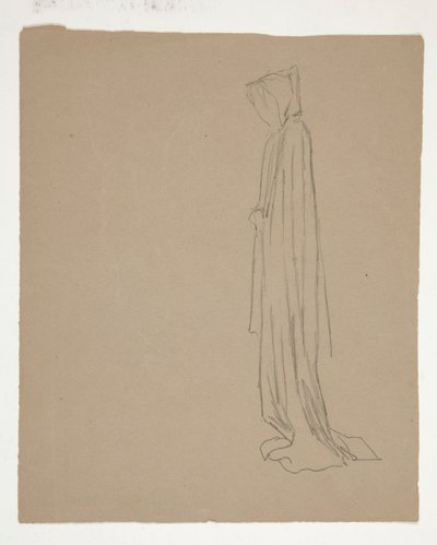 Postava s kapucí (recto); Studie mužské postavy (verze) od Edwin Austin Abbey