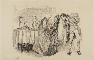 Ilustrace ke Goldsmithovu dílu She Stoops to Conquer: „Tak proč jí to hned neřeknete?“ od Edwin Austin Abbey