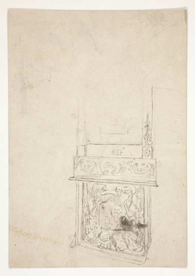 Interiérová studie komínového dílu od Edwin Austin Abbey