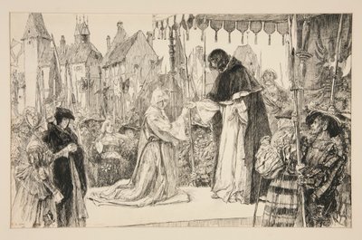 Isabella a vévoda - V. dějství, scéna I, míra za míru od Edwin Austin Abbey