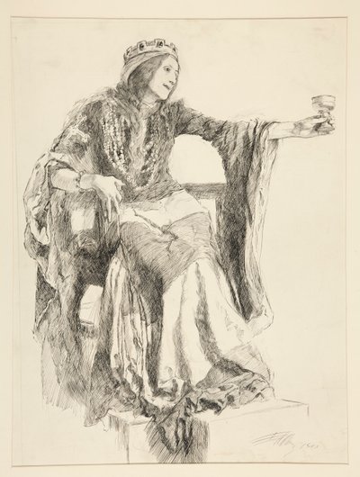 Lady Macbeth, dějství III. scéna iv, Macbeth od Edwin Austin Abbey