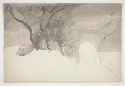 Krajina u břehu řeky od Edwin Austin Abbey