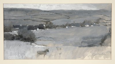 Krajina s krávou v popředí od Edwin Austin Abbey