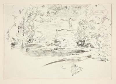 Krajina s postavou od Edwin Austin Abbey