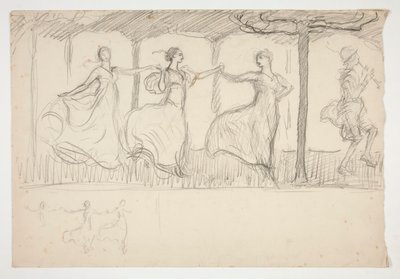 Řada tančících žen - (neidentifikovaná ilustrace) od Edwin Austin Abbey
