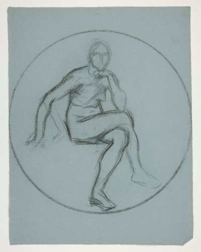 Studie medailonu pro nástěnnou malbu v budově státního kapitolu v Harrisburgu, Pennsylvania, 1902-1911 (dokončil John Singer Sargent) od Edwin Austin Abbey