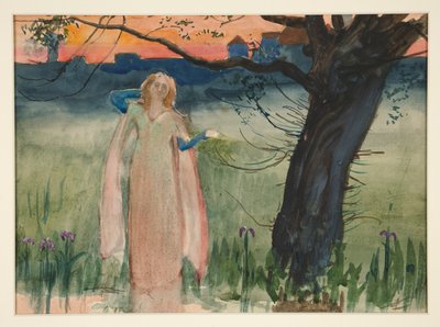 Ofélie u potoka - IV. dějství, VII. scéna, Hamlet od Edwin Austin Abbey