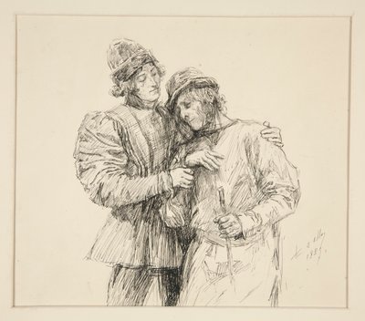 Orlando a Adam, ilustrace pro dějství II, scéna iv, Jak se vám líbí od Edwin Austin Abbey