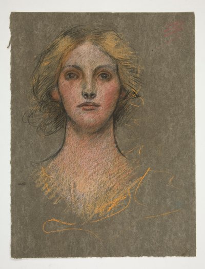 Portrét mladé ženy od Edwin Austin Abbey