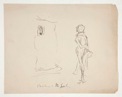 Předběžná skica pro Veselé paničky z Windsoru od Edwin Austin Abbey