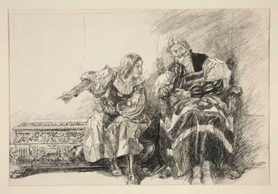 Proteus a vévoda, z dějství III, scéna i, Dva pánové z Verony od Edwin Austin Abbey