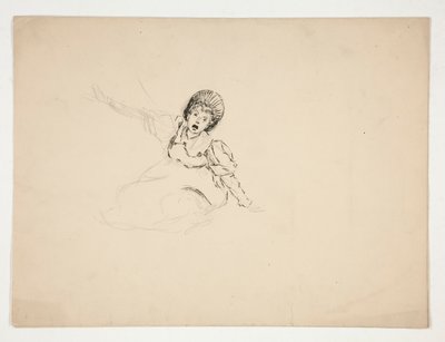 Screaming woman (studie pro .3439), skica pro The Lay of the Lobster od Edwin Austin Abbey