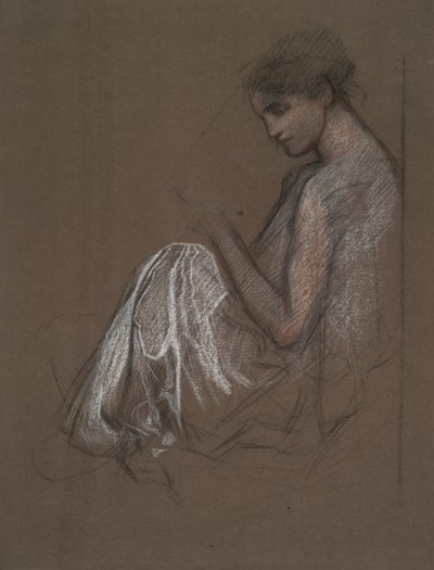 Sedící ženská postava. od Edwin Austin Abbey