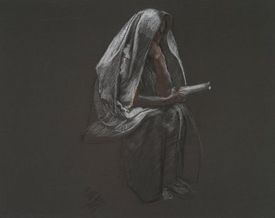 Sedící postava pro od Edwin Austin Abbey