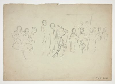 Náčrt davu - neidentifikovaný obrázek od Edwin Austin Abbey