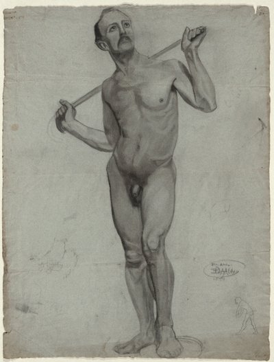 Náčrt mužského aktu (ateliérová kresba) od Edwin Austin Abbey