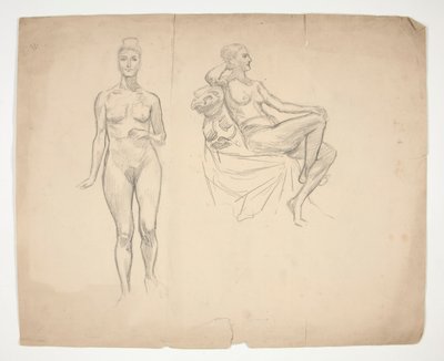Náčrt modelu ve dvou pózách od Edwin Austin Abbey
