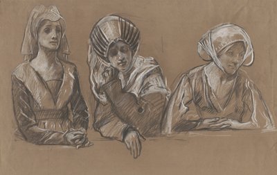 Studie 3 žen pro Royal Exchange. od Edwin Austin Abbey