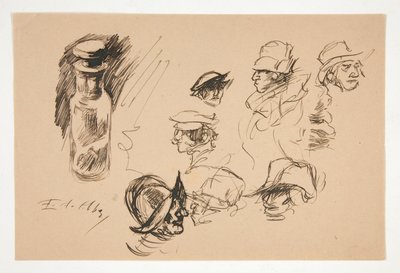 Studie lahví a hlav od Edwin Austin Abbey