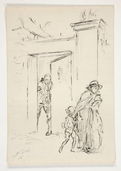 Studie pro .1208 - ilustrace pro Olivera Goldsmitha od Edwin Austin Abbey