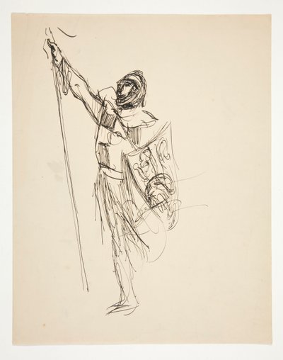 Studie pro křižáky, kteří pozorují Jeruzalém (olejomalba) od Edwin Austin Abbey