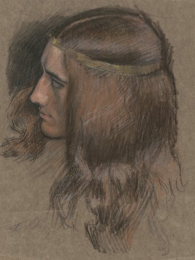Studium pro vedoucího Hamleta v Hamlet. od Edwin Austin Abbey
