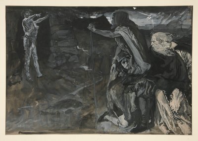 Studie pro krále Leara (?) od Edwin Austin Abbey