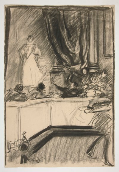 Studie pro Petruchio a Katharinu od Edwin Austin Abbey