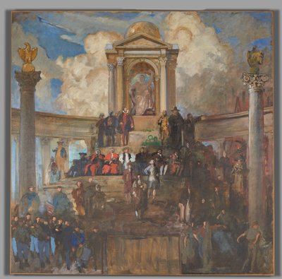 Studie pro The Apotheosis of Pennsylvania, komora Sněmovny reprezentantů, Pennsylvania State Capitol, Harrisburg od Edwin Austin Abbey
