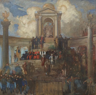 Studie pro The Apotheosis of Pennsylvania pro komoru Sněmovny reprezentantů, c.1902–11 od Edwin Austin Abbey