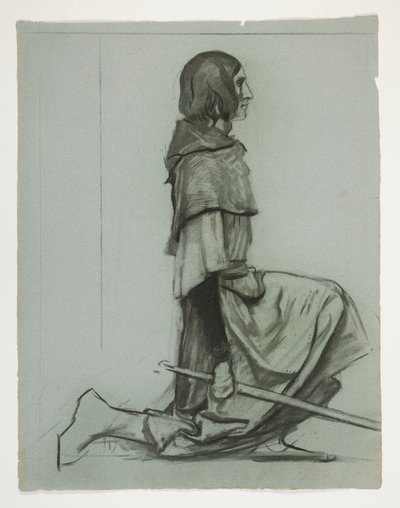 Studie pro klíč k hradu, z The Quest of the Holy Grail (série patnácti obrazů pro Boston Public Library, dokončena v roce 1901) od Edwin Austin Abbey