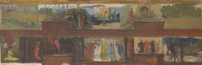Studie pro hledání a dosažení svatého grálu, Book Delivery Room, Boston Public Library od Edwin Austin Abbey