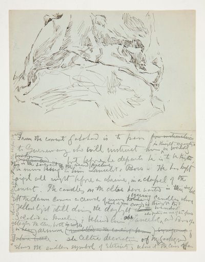 Studie pro The Quest of the Holy Grail (série patnácti obrazů pro Boston Public Library, dokončena v roce 1901): studie drapérie od Edwin Austin Abbey