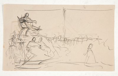 Studie pro proces s královnou Katherine. Erb na zádech. od Edwin Austin Abbey