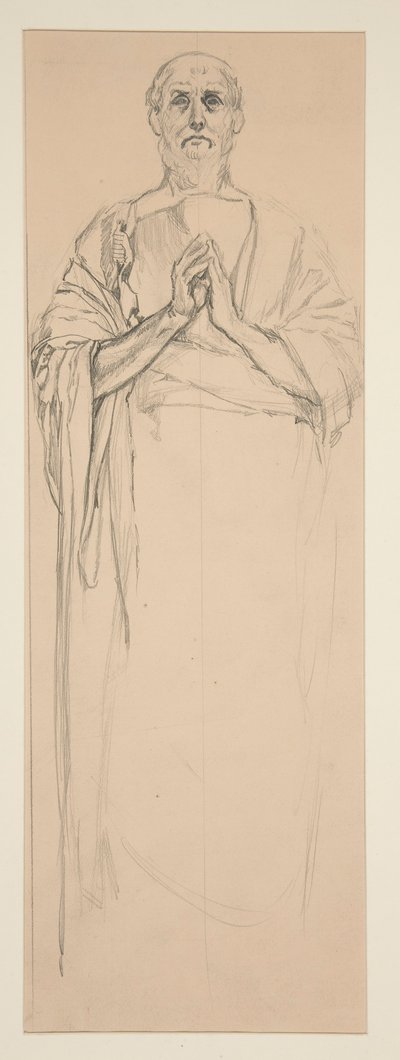 Studie pro okno z barevného skla zobrazující svatého Petra v Paříži od Edwin Austin Abbey