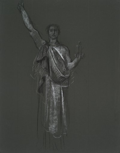 Studie pro alegorickou postavu umění, rondel v rotundě budovy státního kapitolu v Pensylvánii, Harrisburg, 1902-1911 od Edwin Austin Abbey