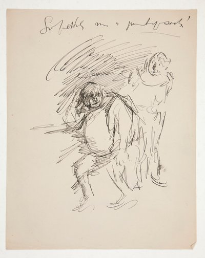 Studie k neidentifikované Shakespearově hře, možná Falstaffovi od Edwin Austin Abbey