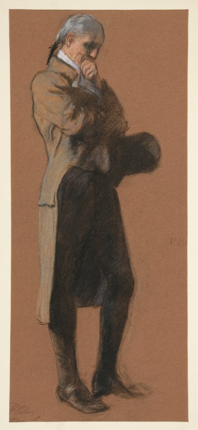 Studie pro postavu Dr. Benjamina Rushe, in od Edwin Austin Abbey