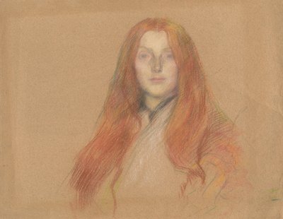 Studie pro hlavu Ofélie od Edwin Austin Abbey