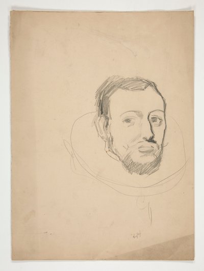 Studie pro hlavu muže: skica nástěnné malby pro budovu státního kapitolu v Harrisburgu v Pensylvánii, 1902-1911 (dokončil John Singer Sargent) od Edwin Austin Abbey
