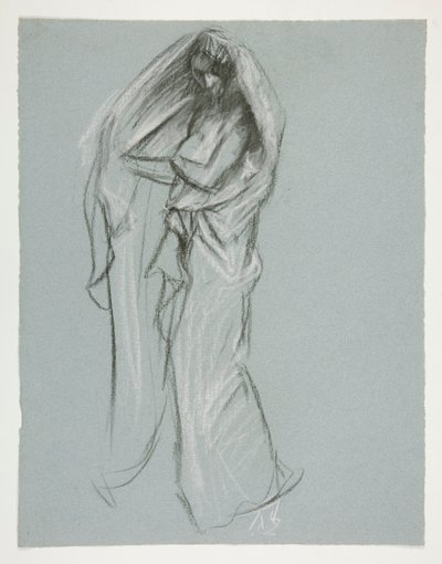 Studie pro postavu 4 hodiny ráno(?) v od Edwin Austin Abbey
