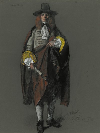 Studie k postavě Williama Penna v od Edwin Austin Abbey