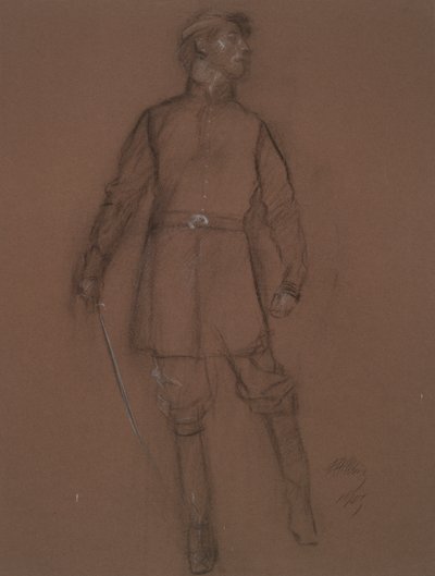 Studie k postavě generála občanské války, in od Edwin Austin Abbey