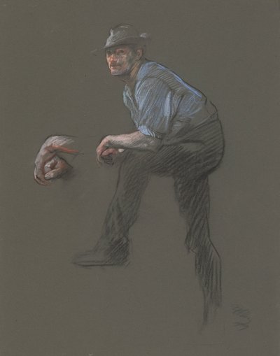 Studie k postavě Dělníka v od Edwin Austin Abbey