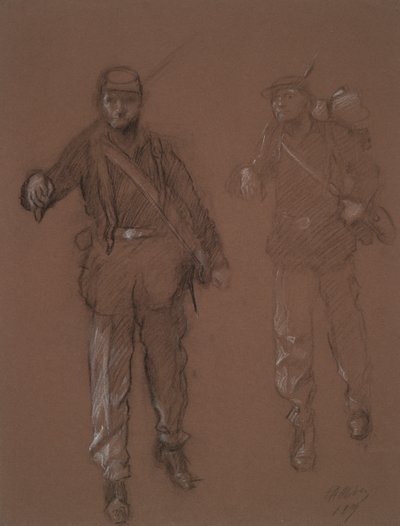 Studie k postavám dvou vojáků občanské války, in od Edwin Austin Abbey