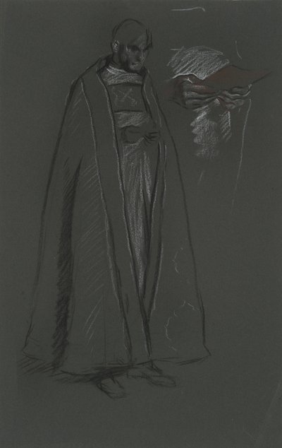 Studie biskupa pro korunovaci Edwarda VII od Edwin Austin Abbey