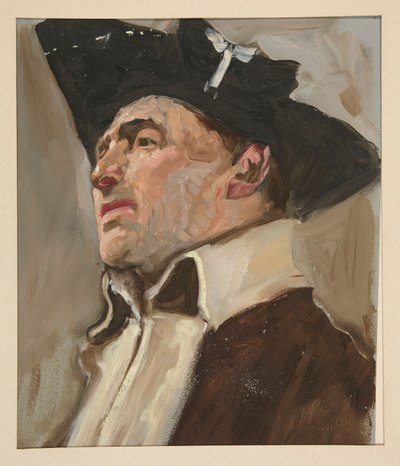 Studie vojáka: skica pro nástěnnou malbu pro budovu státního kapitolu v Harrisburgu, Pennsylvania, 1902-1911 (dokončil John Singer Sargent) od Edwin Austin Abbey