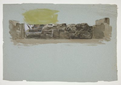 Studie kamenné zdi od Edwin Austin Abbey